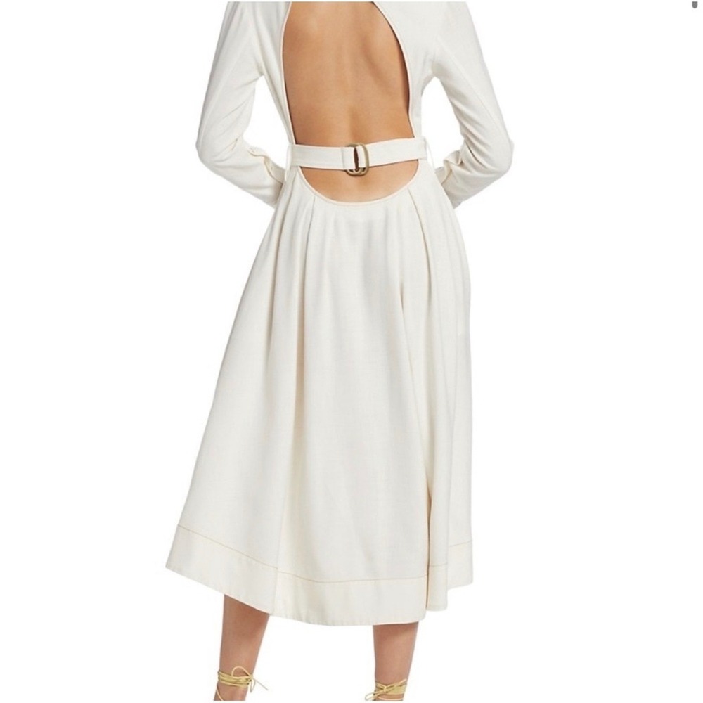 Cult Gaia Nyle Belted Cut-Out Shirtdress Off White Midi XL 10/12 NWT Euro Resort - Picture 11 of 14